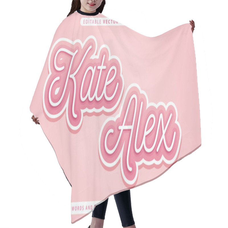 Personality  Fully Editable Text Effect Style Hair Cutting Cape