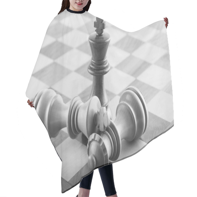 Personality  Chess Pieces On A Chessboard Hair Cutting Cape