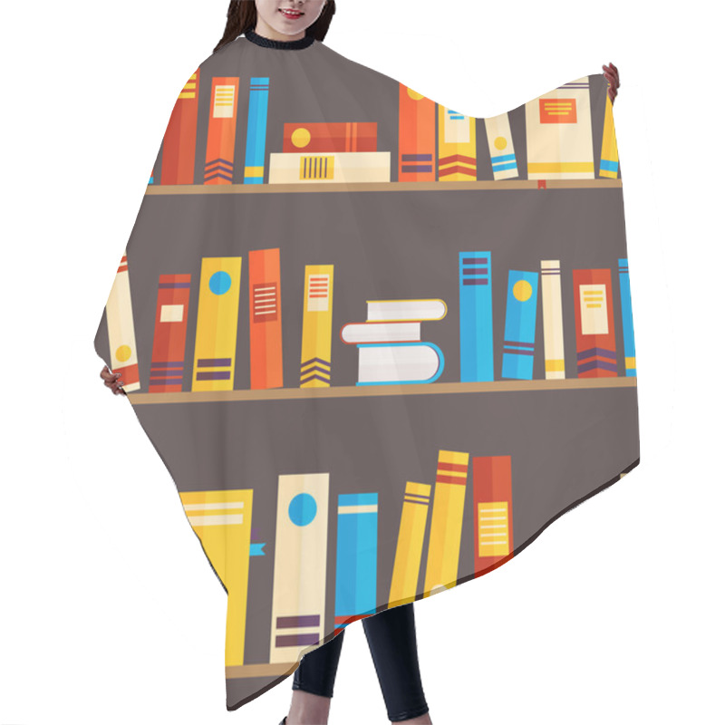 Personality  Seamless Pattern With Books Hair Cutting Cape