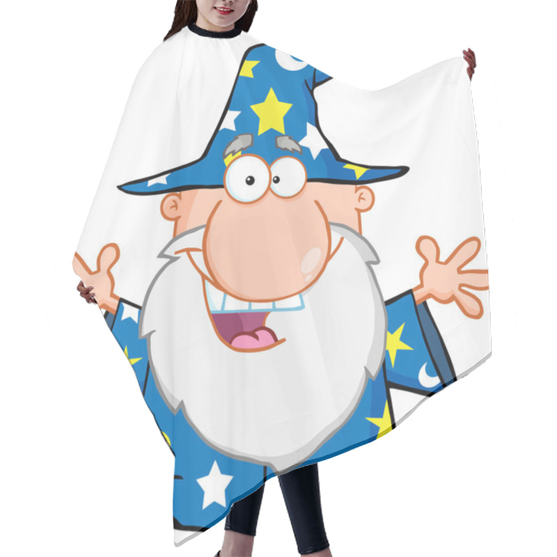 Personality  Happy Wizard With Open Arms Hair Cutting Cape