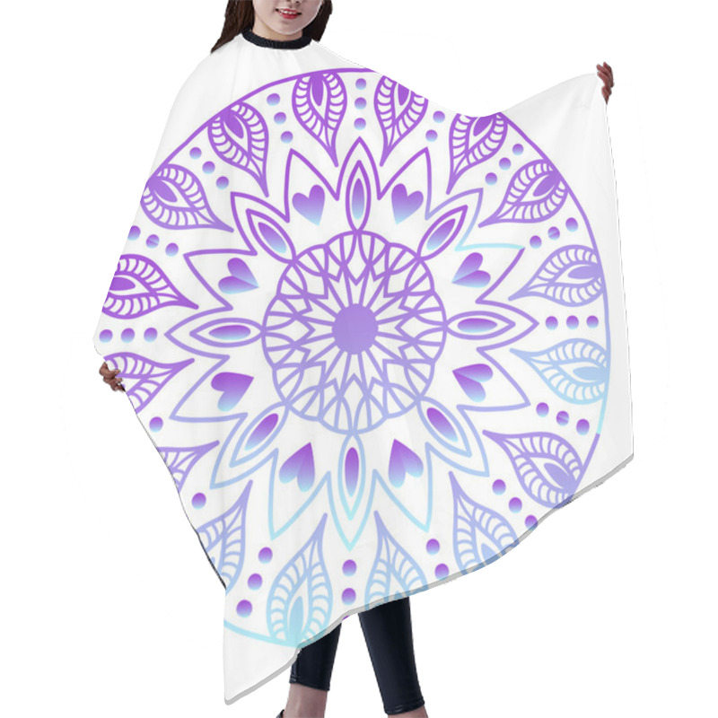 Personality  Mehendy Mandala Flower Vector Illustration Hair Cutting Cape