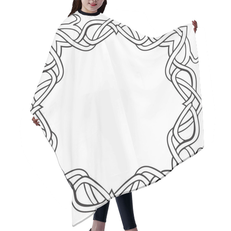 Personality  Vector Illustration Of Celtic Knot Square Frame Black And White  Hair Cutting Cape