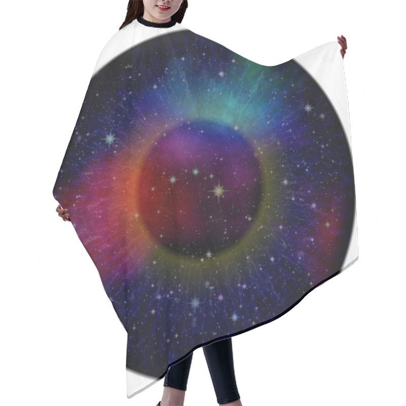 Personality  Looking Into Outer Space. Eye Astronomy. Scientific Exploration Of Deep Space. Hair Cutting Cape