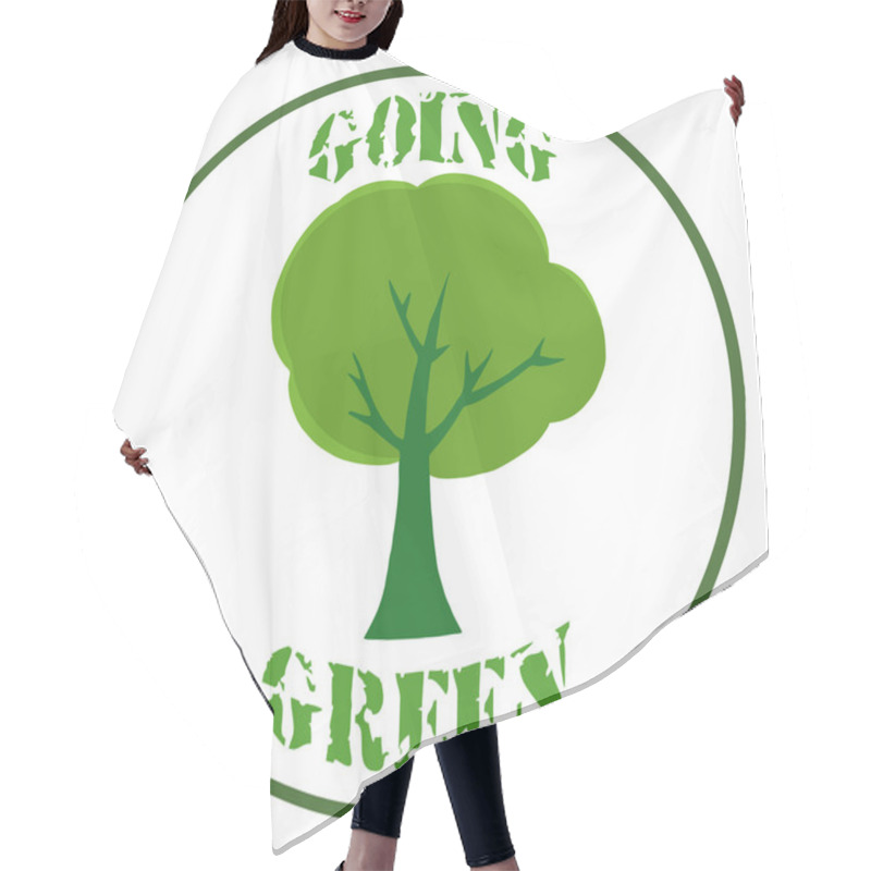 Personality  Green Tree Banner Hair Cutting Cape