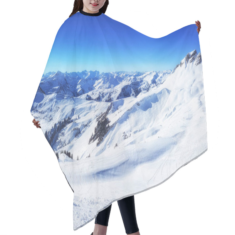 Personality  Panorama View Of A Snowy Mountain Landscape In The Sunlight  Damls Vorarlberg Austria Hair Cutting Cape