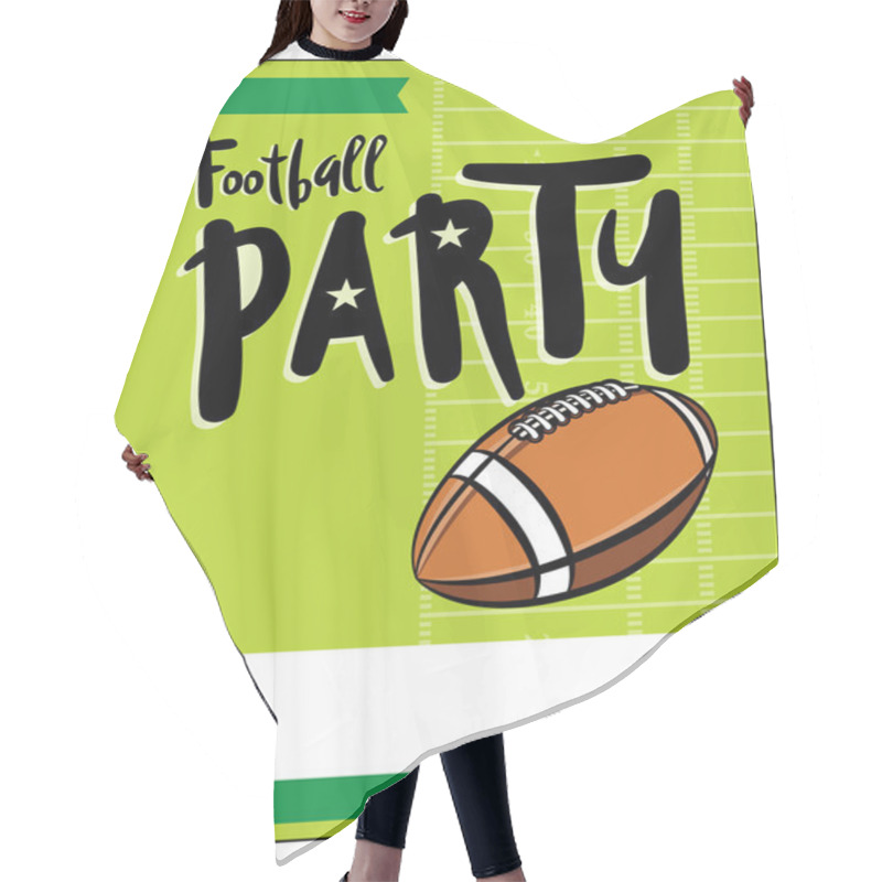 Personality  American Football Party Template Illustration Hair Cutting Cape