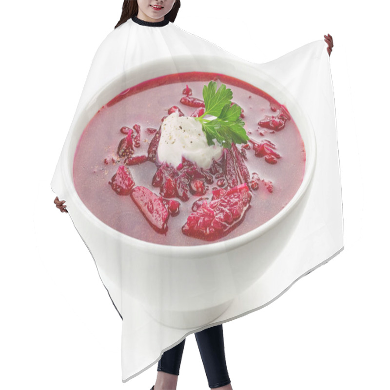 Personality  Bowl Of Beet Root Soup Borsch Hair Cutting Cape