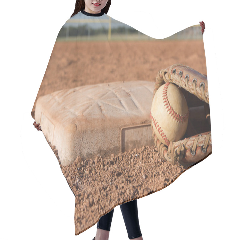 Personality  Baseball In A Glove Near The Base Hair Cutting Cape