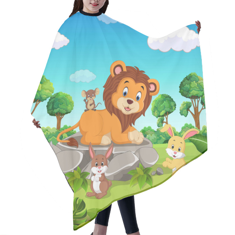 Personality  Lion In The Forest Hair Cutting Cape