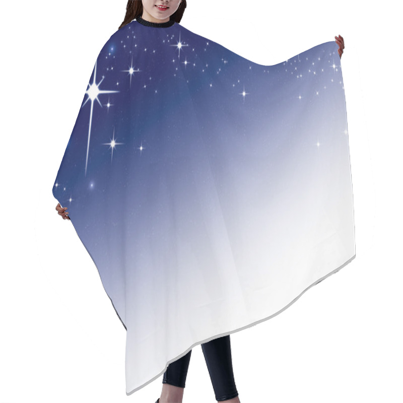 Personality  Christmas Night Sky Background Frame With Stars Blue White Gradi Hair Cutting Cape