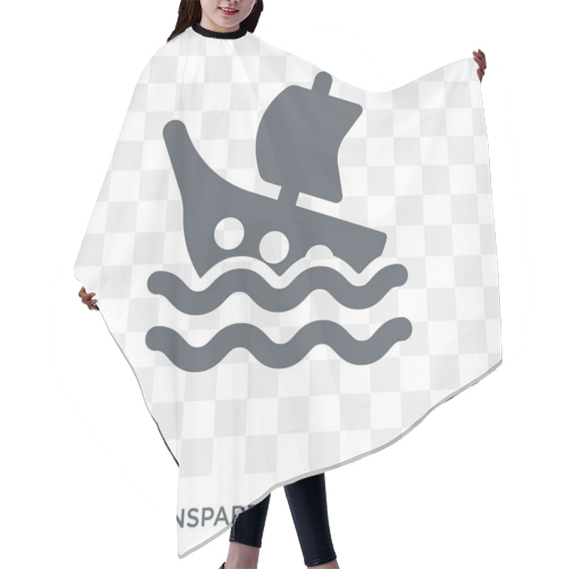 Personality  Shipwreck Icon. Trendy Flat Vector Shipwreck Icon On Transparent Background From Fairy Tale Collection. High Quality Filled Shipwreck Symbol Use For Web And Mobile Hair Cutting Cape