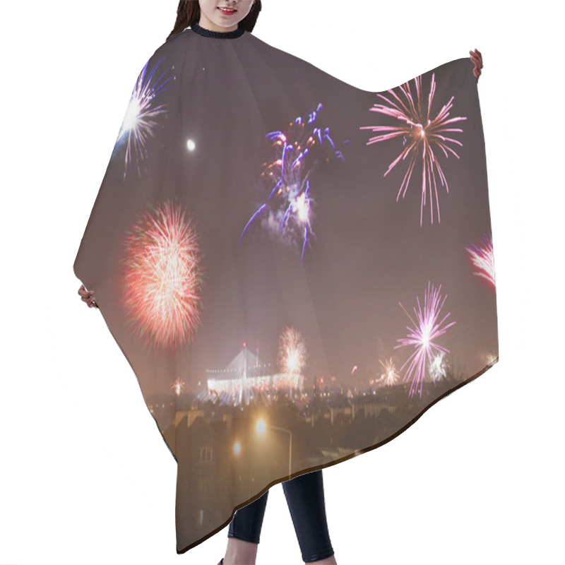 Personality  Fireworks Show On New Year Hair Cutting Cape