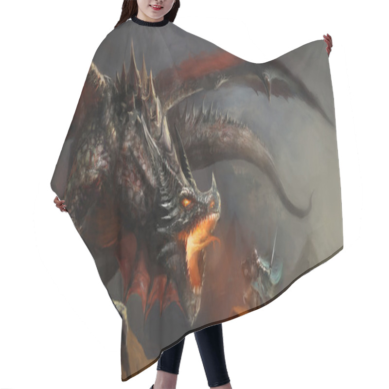 Personality  Knight Fighting Dragon Hair Cutting Cape