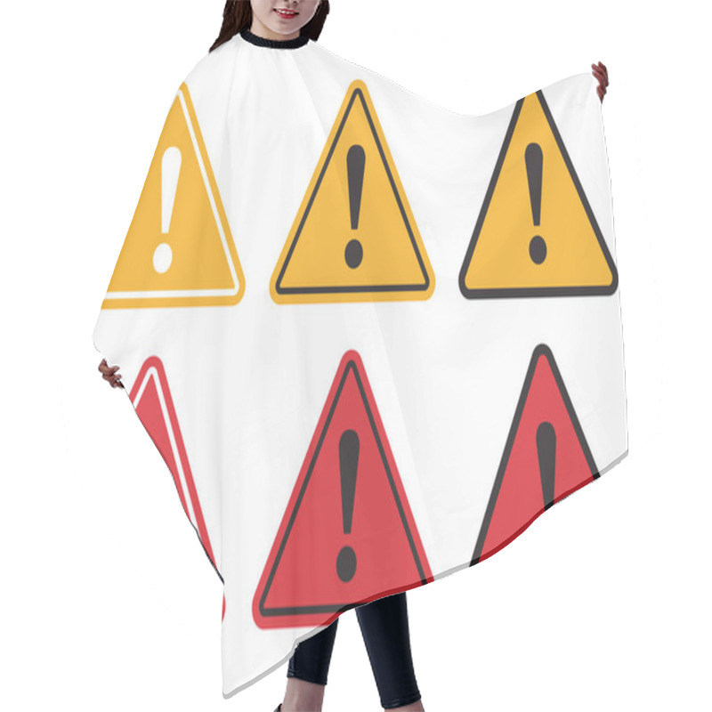 Personality  Set Of Triangle Caution Icons. Caution Sign. Vector Illustration Hair Cutting Cape