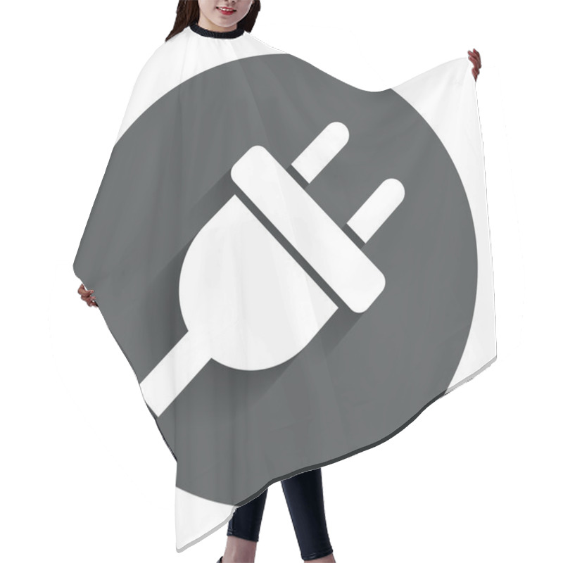 Personality  Electric Plug Sign Icon. Power Energy Symbol. Hair Cutting Cape