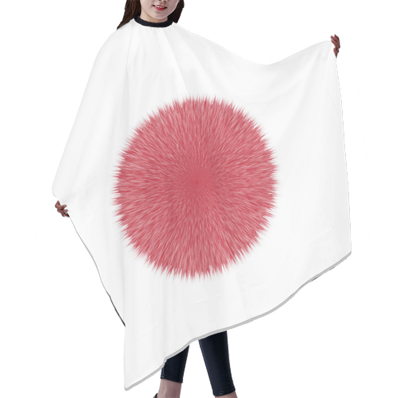 Personality  Red Fluffy Vector Hair Ball Hair Cutting Cape