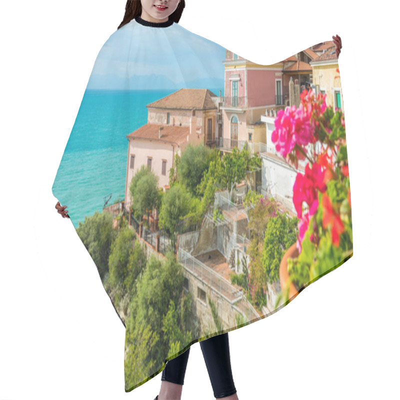 Personality  Panoramic View In Agropoli With The Sea In The Background. Cilento, Campania, Southern Italy. Hair Cutting Cape