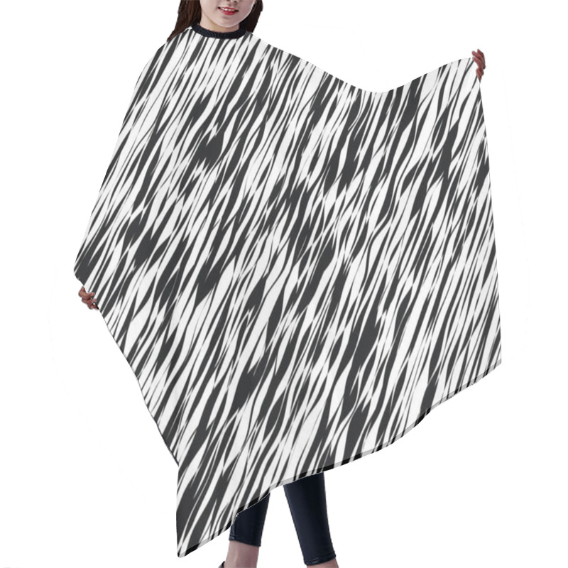 Personality  Black And White Wave Stripe Optical Abstract Background Hair Cutting Cape