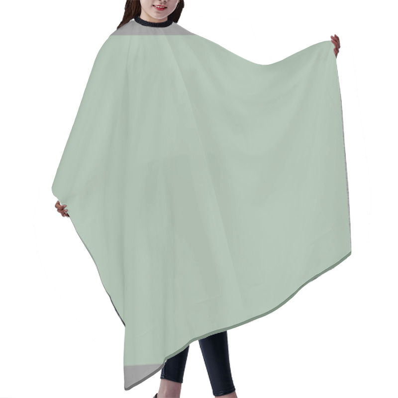 Personality  Green Background With Greyscale Horizontal Line Boarders All Rou Hair Cutting Cape