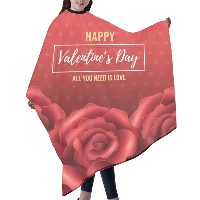 Personality  Valentines Day Background With Red Roses Hair Cutting Cape