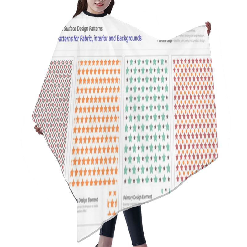 Personality  Luxury Geometric Tile Patterns For Digital & Print Use Hair Cutting Cape