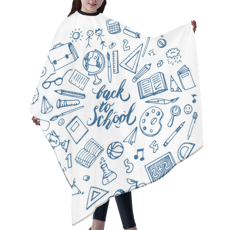 Personality  Hand Drawn School Supplies Hair Cutting Cape