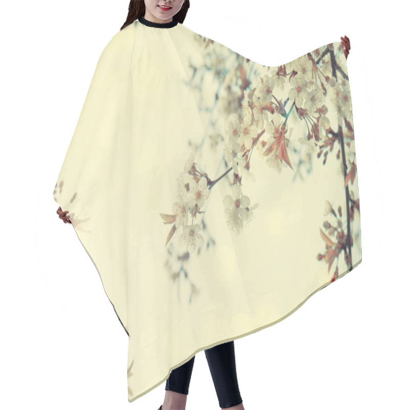 Personality  Spring Blooming White Cherry Blossoms Tree Hair Cutting Cape