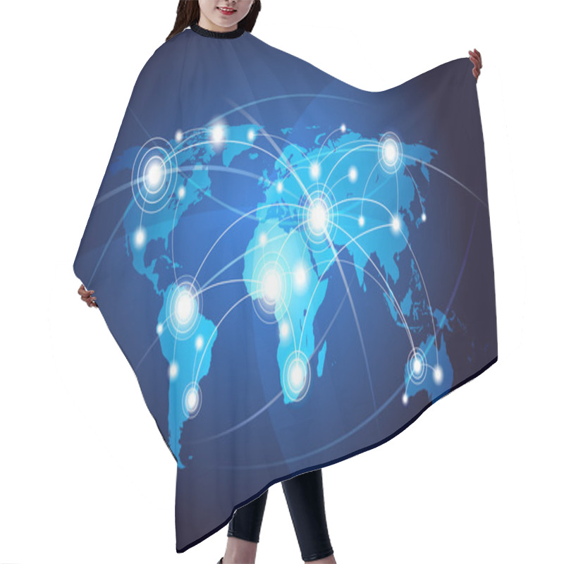 Personality  World Map Hair Cutting Cape