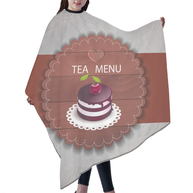 Personality  Tea Menu With Cupcake Hair Cutting Cape