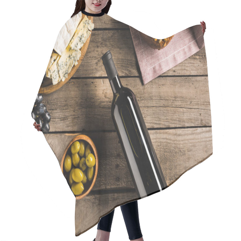 Personality  Wine, Bread, Olives And Cheese  Hair Cutting Cape