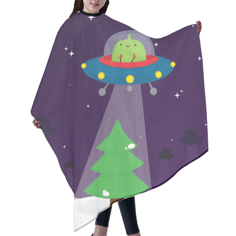 Personality  Alien And Christmas Tree Hair Cutting Cape