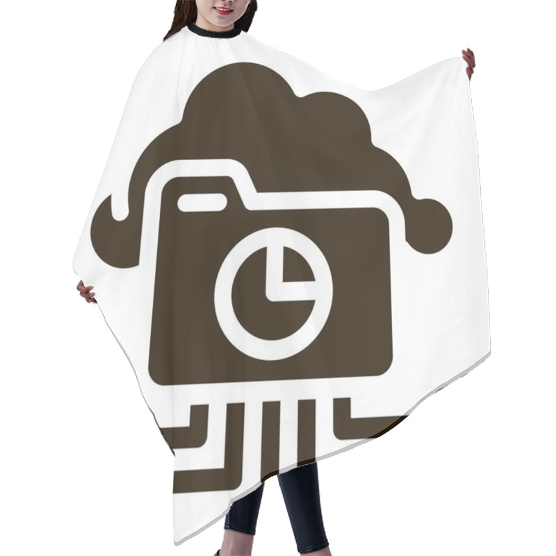 Personality  Statistician Magnifier Glass Icon Vector Hair Cutting Cape