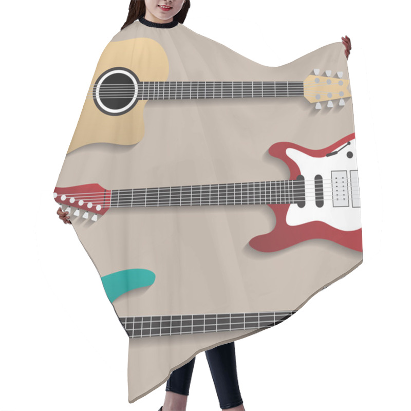 Personality  Vector Guitars Set Hair Cutting Cape