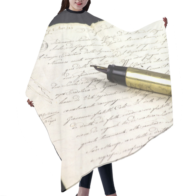 Personality  Old Hand Written Document Hair Cutting Cape