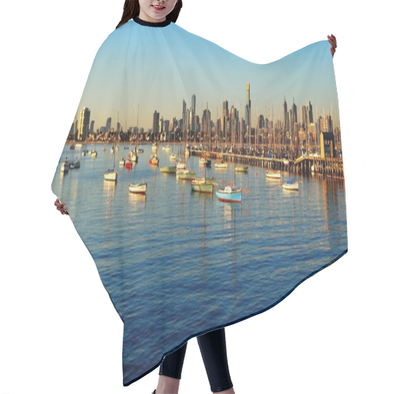 Personality  Melbourne Skyline From St Kilda Hair Cutting Cape