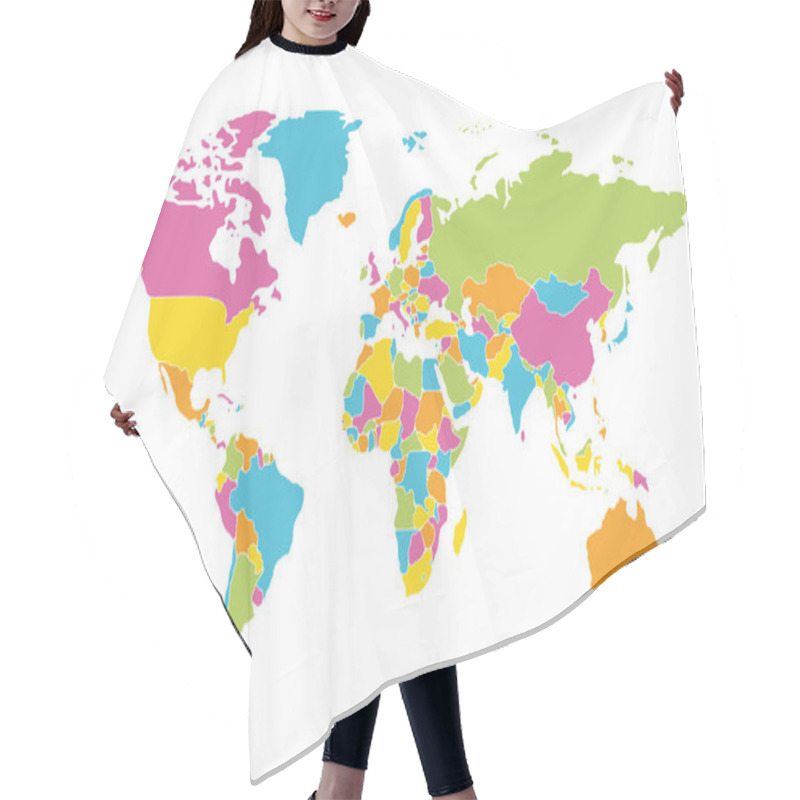 Personality  Minimalist World Map With Rounded Borders Hair Cutting Cape