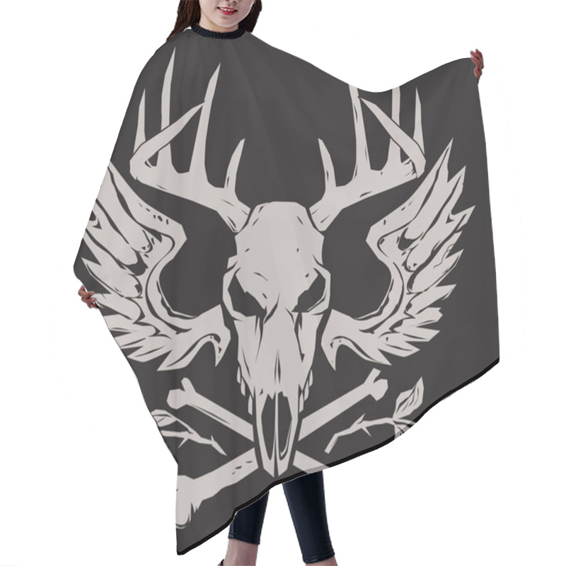 Personality  Deer Crossbones Hair Cutting Cape