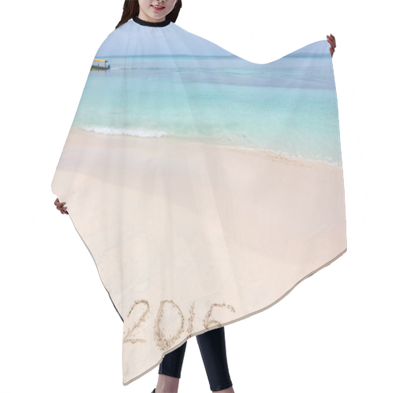 Personality  Year 2015 Number Written On Sandy Beach Hair Cutting Cape