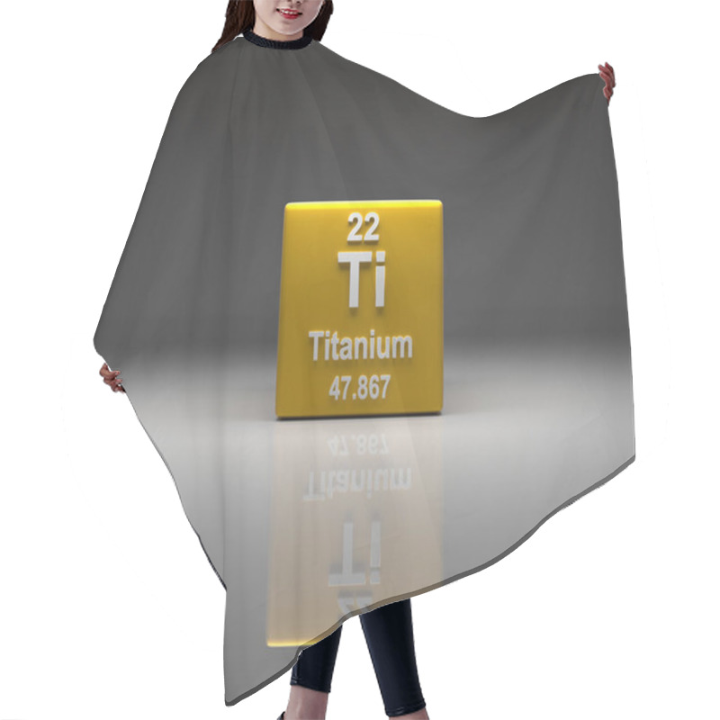 Personality  Cube With Ttanium Number 22 Periodic Table, 3d Rendering Hair Cutting Cape