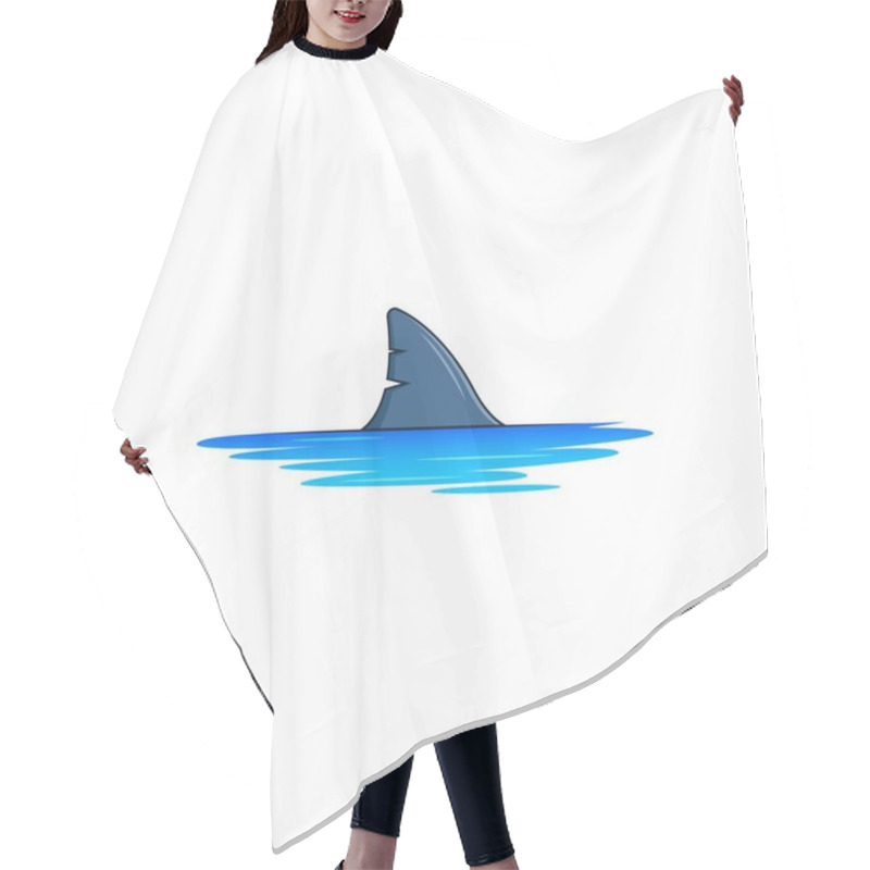 Personality  Shark Fin Logo Isolated Vector Graphics Hair Cutting Cape