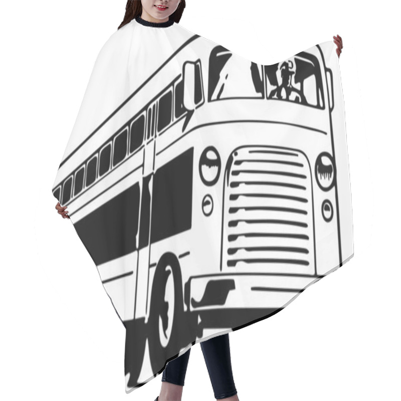 Personality  Retro Bus Hair Cutting Cape