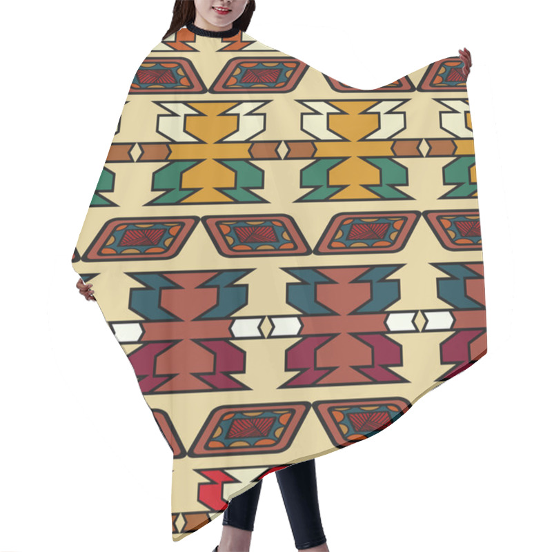 Personality  Abstract Ethnic Aztec Pattern. Vector Illustration. Hair Cutting Cape