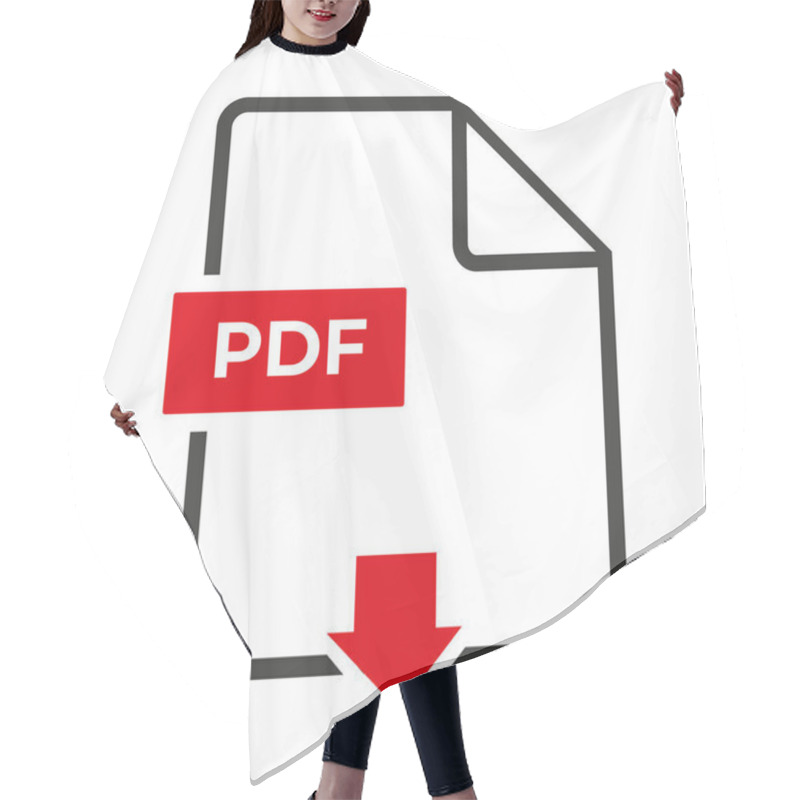 Personality  The PDF Icon. File Format Symbol. Flat Vector Illustration Hair Cutting Cape