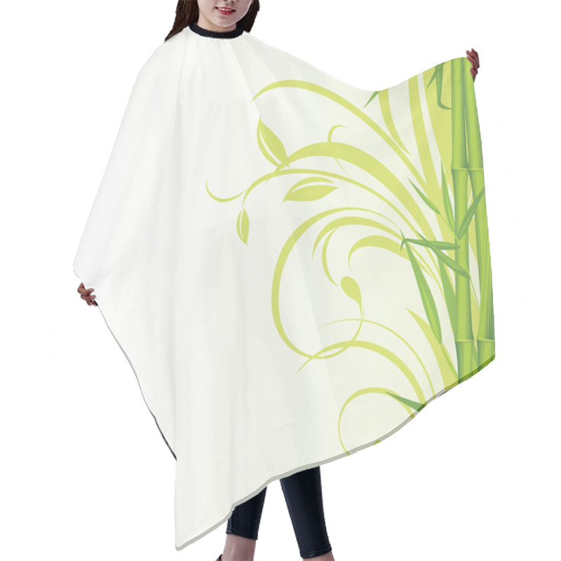 Personality  Green Bamboo On The Floral Background Hair Cutting Cape