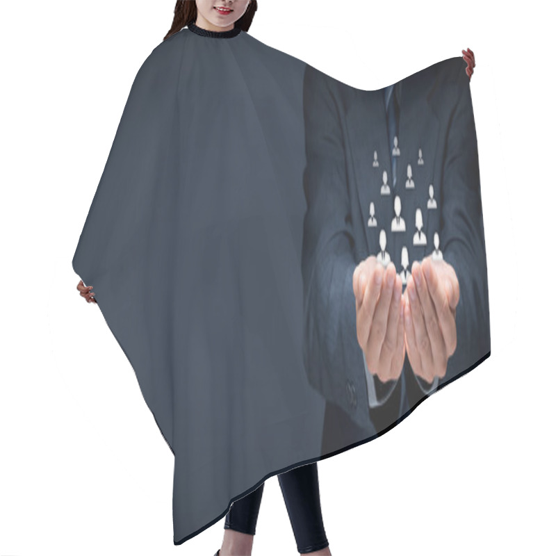 Personality  Customer Or Employees Care Concept Hair Cutting Cape