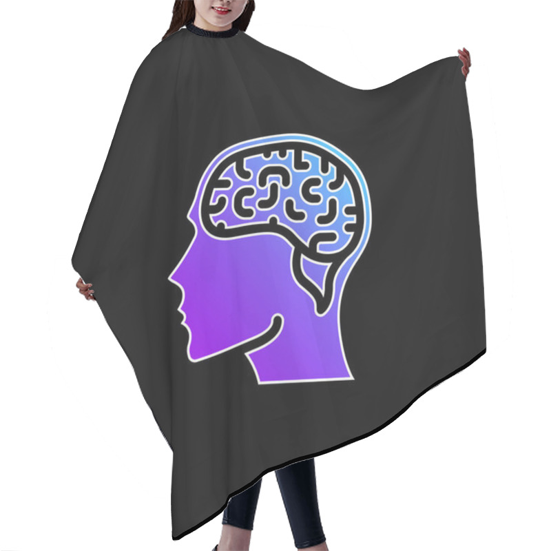 Personality  Brain Blue Gradient Vector Icon Hair Cutting Cape