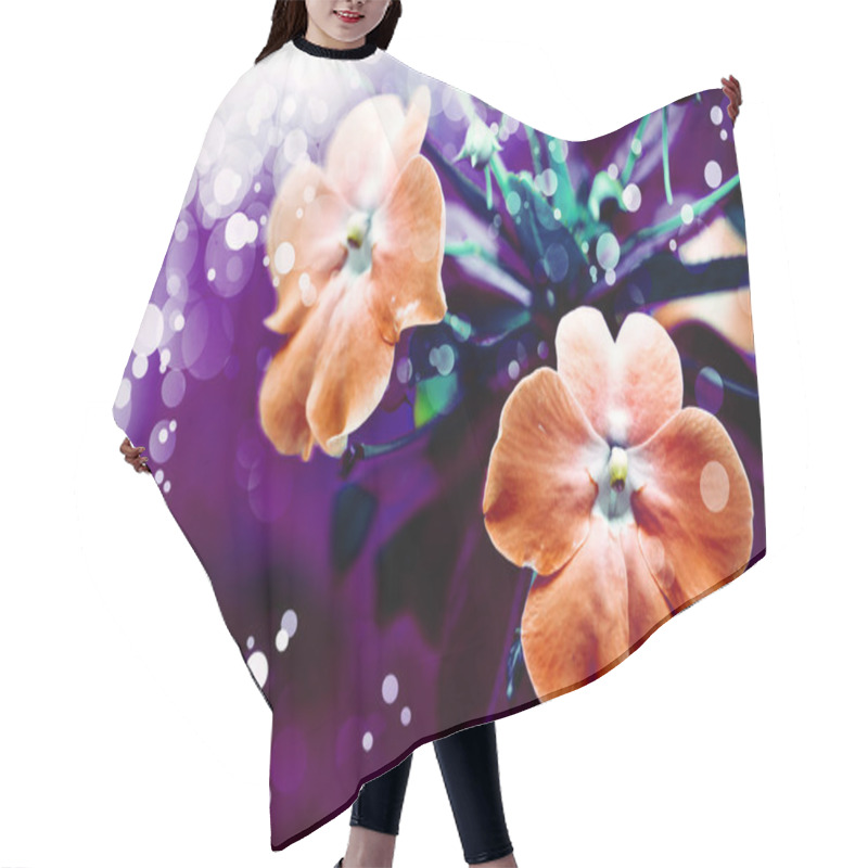 Personality  Orange  Flowers Blooming In Field Hair Cutting Cape