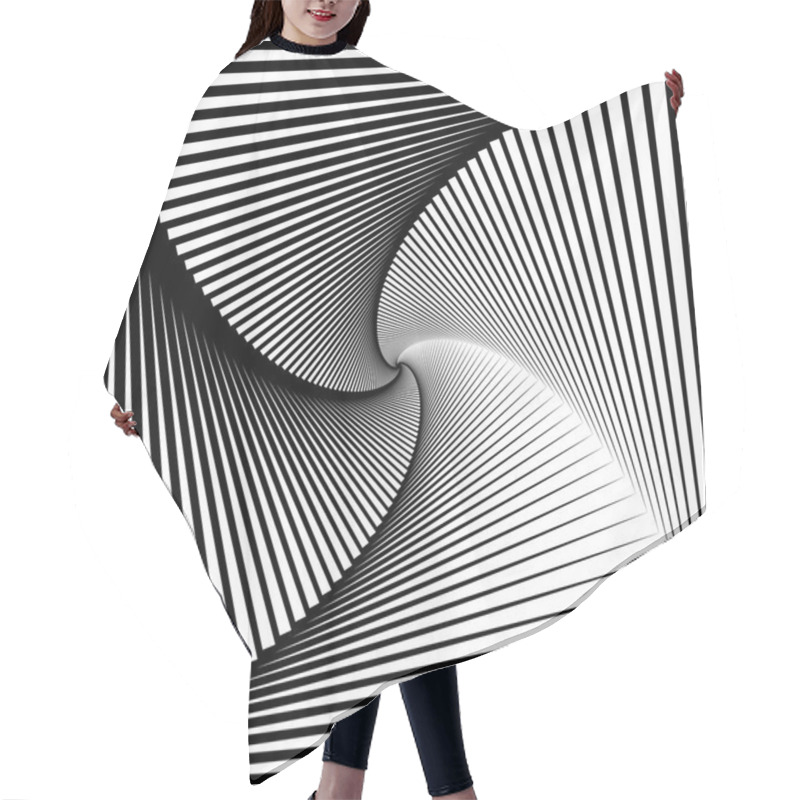 Personality  Spirally Squares Abstract Monochrome Background Hair Cutting Cape