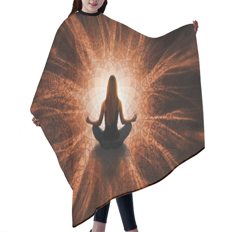 Personality  Spiritual Meditation Connected With The Energy Of The Universe Hair Cutting Cape