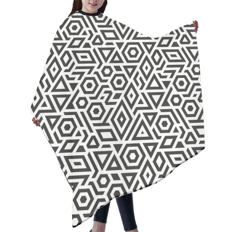 Personality  Seamless Geometric Vector Pattern Background Hair Cutting Cape